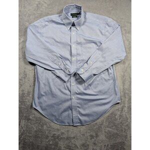 Lauren Ralph Lauren Button Up Shirt Mens 16.5 32/33 Blue Casual Classic Fit Logo